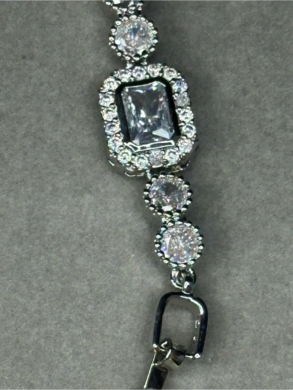 Silver-Tone Clear Crystal Link Bracelet - Women's Jewelry
